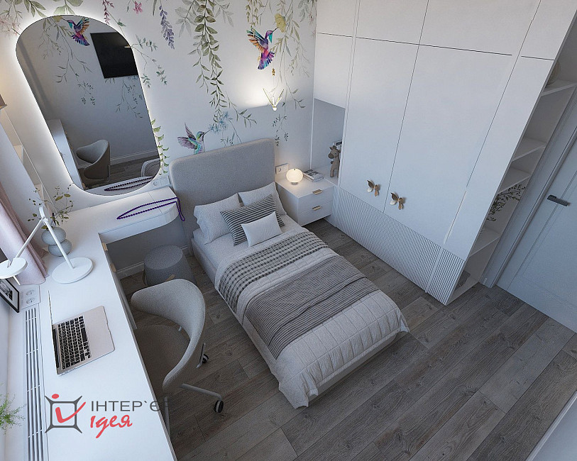 Детская комната для девочки, 9.2 м²