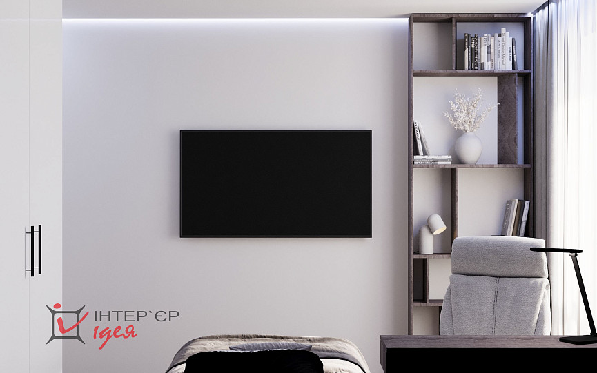 Детская с акцентным синим в ЖК «Парковый квартал»