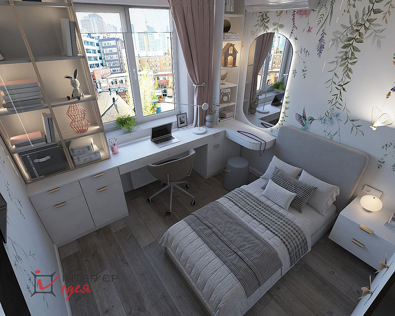 Детская комната для девочки, 9.2 м²