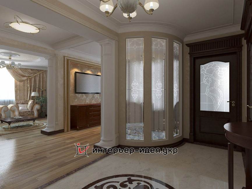 Дизайн холла в классическом стиле