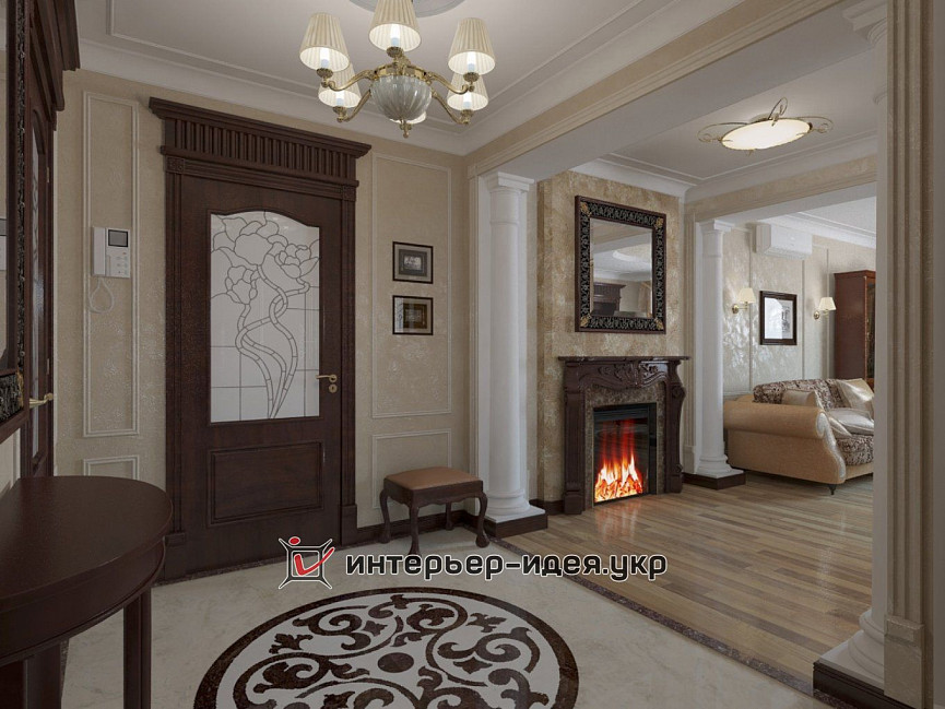 Дизайн холла в классическом стиле