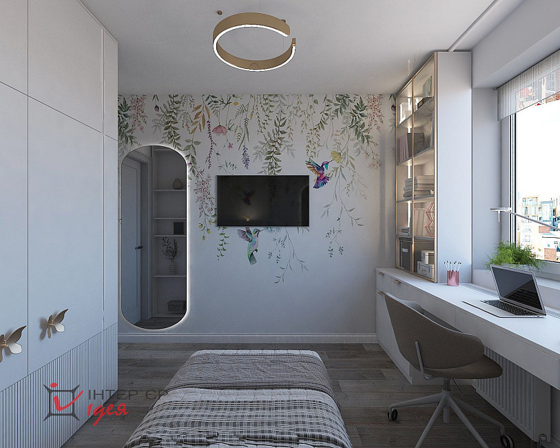 Детская комната для девочки, 9.2 м²