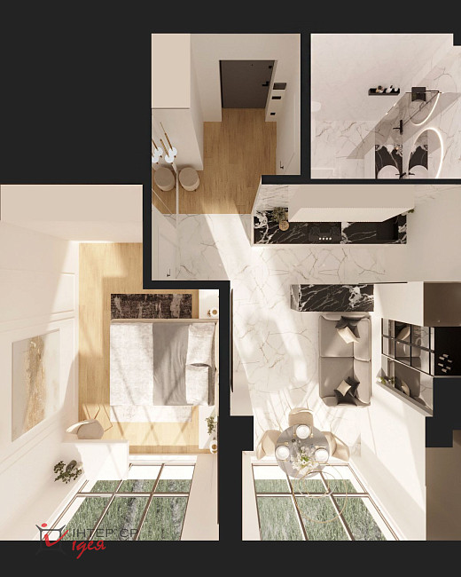 Nowoczesne mieszkanie o powierzchni 45 m²