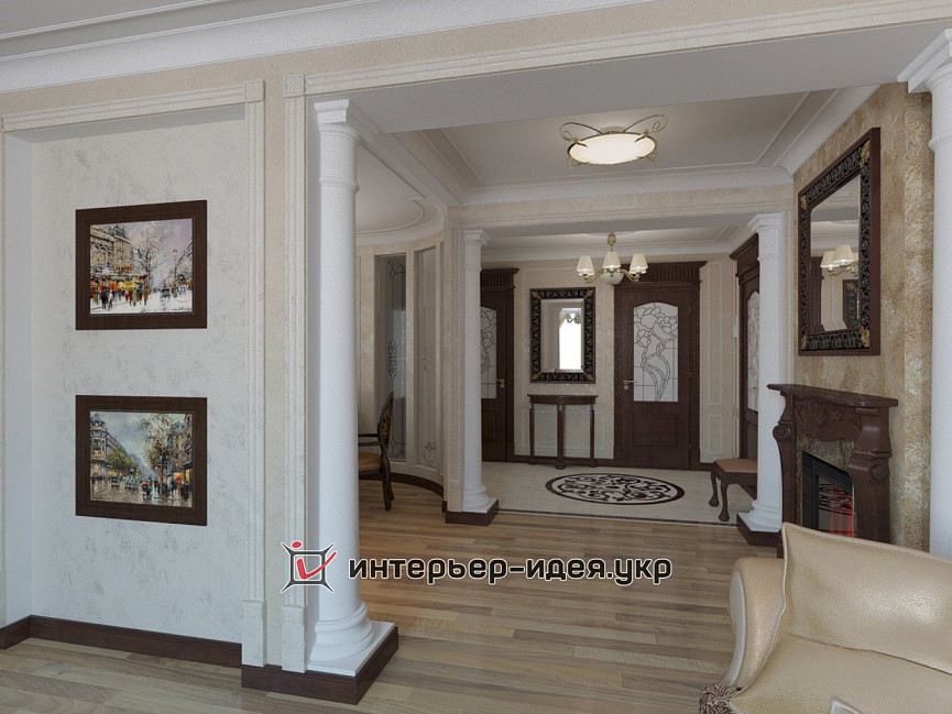 Дизайн холла в классическом стиле