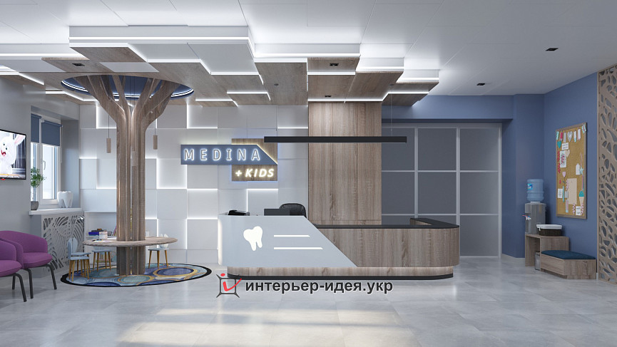 Дизайн холла детской стоматологии &quot;Медина&quot;. «В ожидании зубной феи»