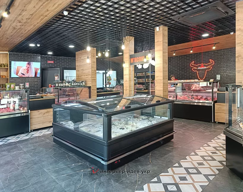 Реализация дизайна интерьера магазина &quot;Мясокрай&quot; в Смеле