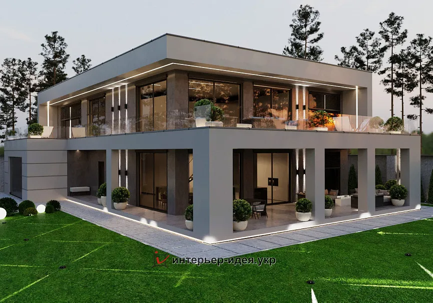 Дизайн фасада и ограждения в современном стиле