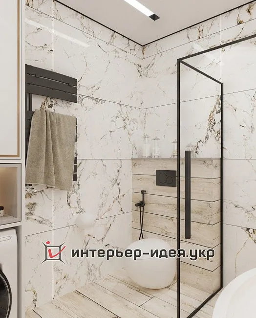 Неожиданные черные акценты в дизайне санузла