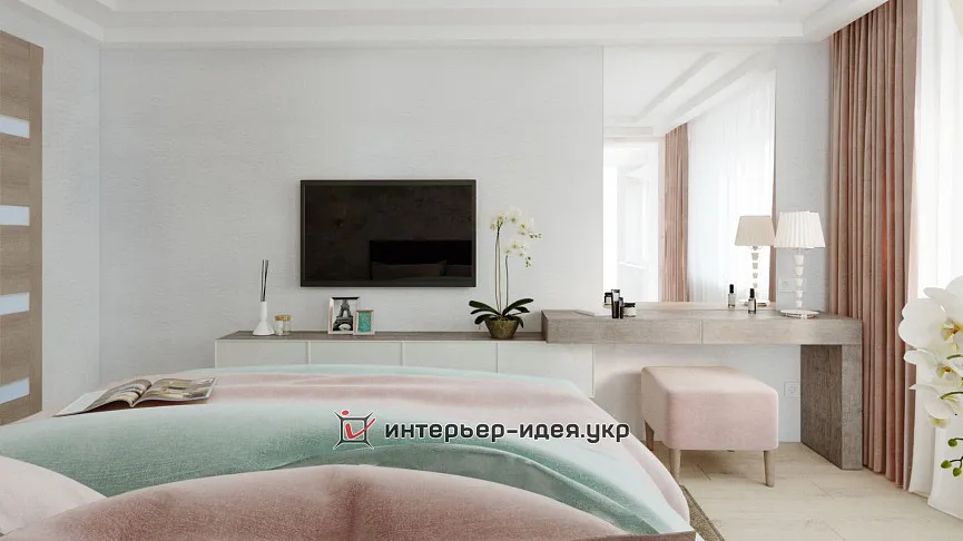 Дизайн спальни с плюшевым текстилем