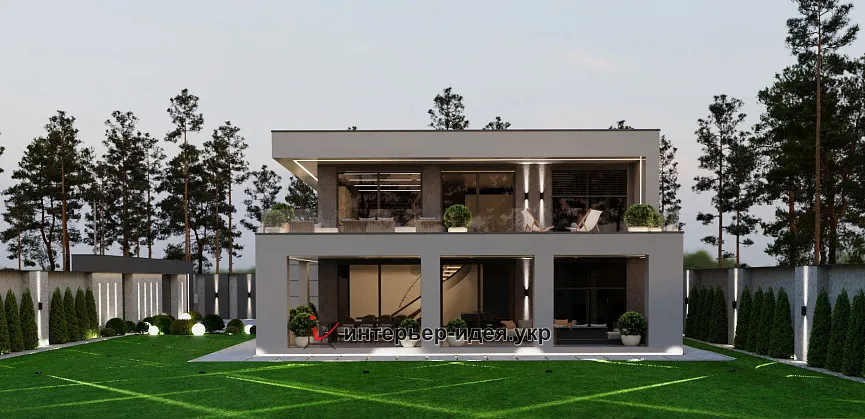 Дизайн фасада и ограждения в современном стиле