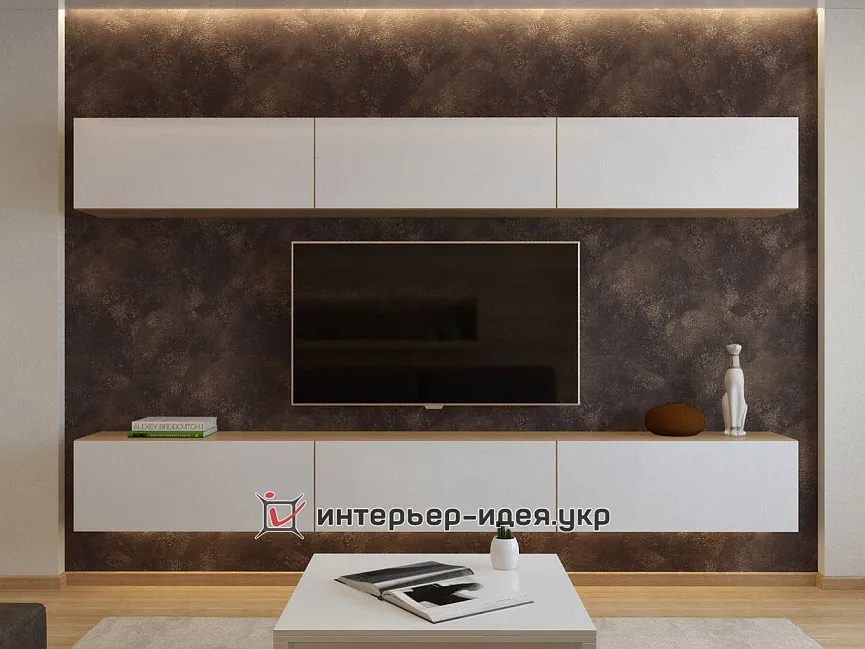 Дизайн гостиной в теплых песочных цветах с использованием паркетной доски