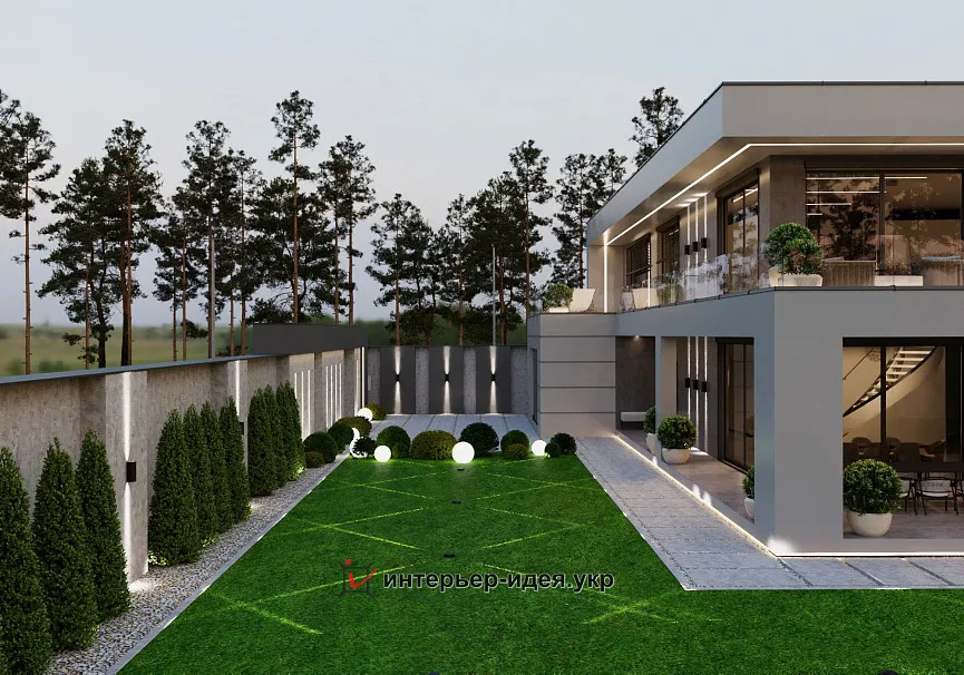 Дизайн фасада и ограждения в современном стиле