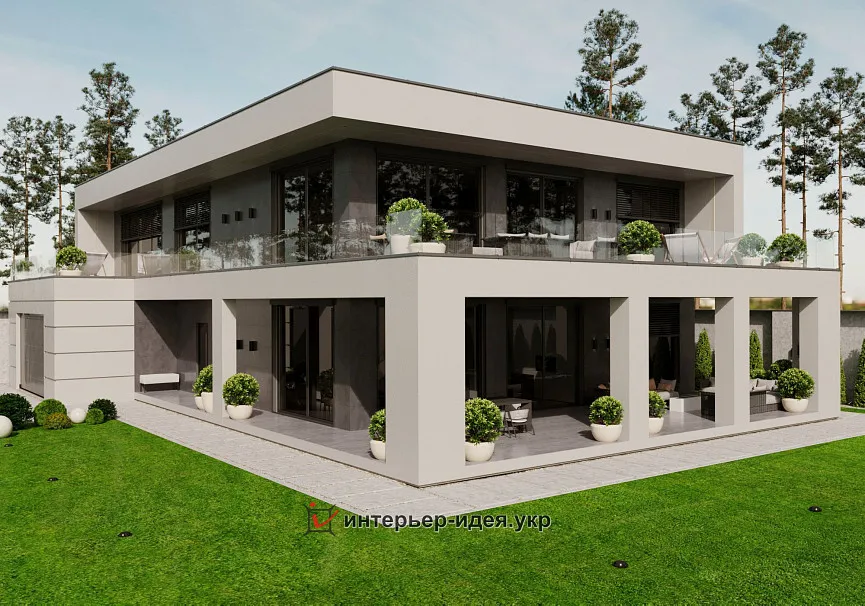 Дизайн фасада и ограждения в современном стиле