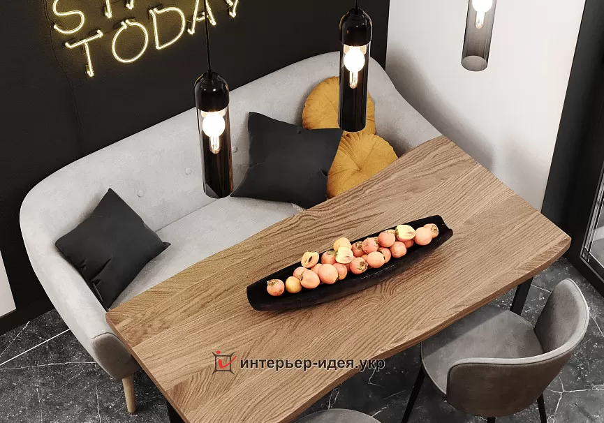 «Black. Kitchen. Wood». Кухня в ЖК &quot;Горизонт 3&quot;, г. Львов