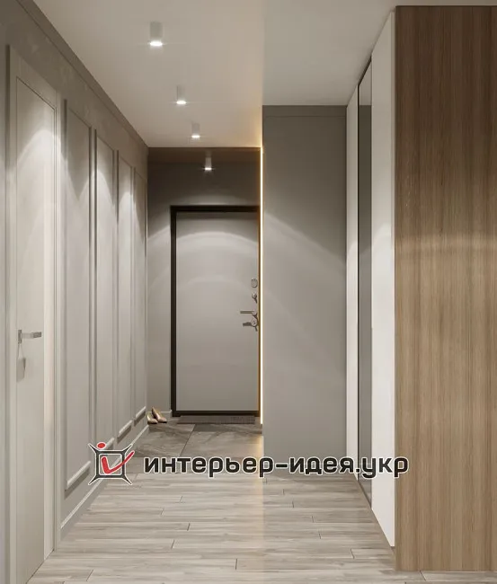 Лаконичная прихожая, современная, но с налётом классики