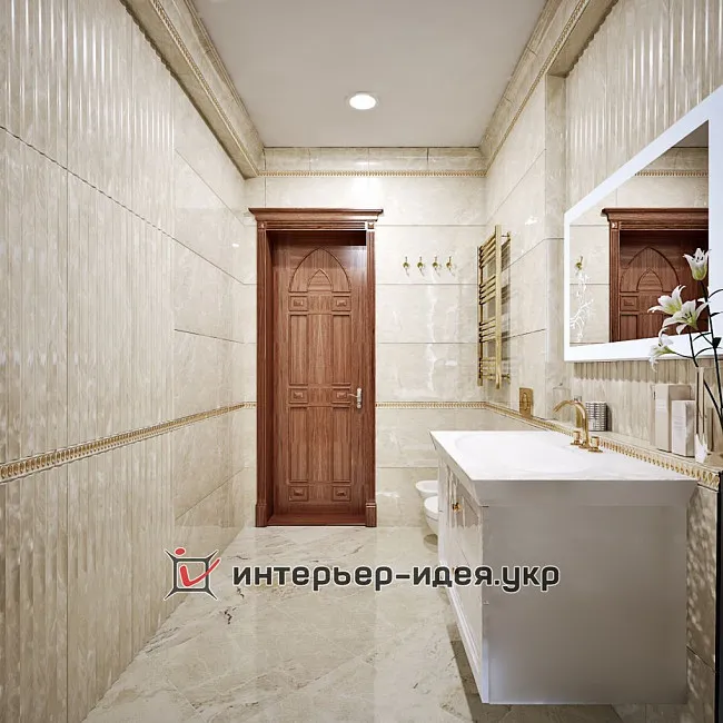 Дизайн ванной комнаты, оформленной в золоте