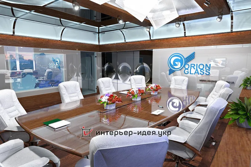 Дизайн переговорной офиса компании &quot;Orion-Glass&quot; в современном стиле