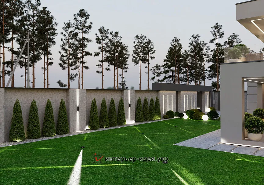 Дизайн фасада и ограждения в современном стиле