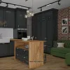 Кухня с балконом в изысканном лофте