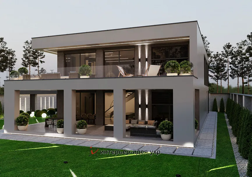 Дизайн фасада и ограждения в современном стиле