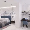 Спальня с гардеробной комнатой, 24 м.кв