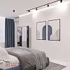Спальня с гардеробной комнатой, 24 м.кв