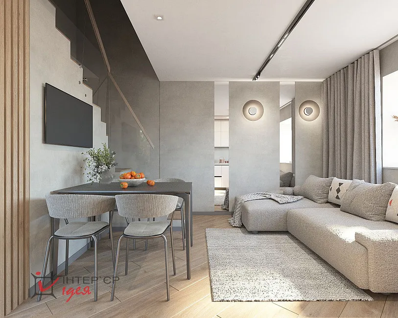 Кухня-студия 20 м² для молодой пары