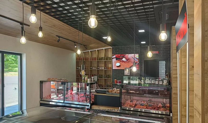 Реализация дизайна интерьера магазина &quot;Мясокрай&quot; в Смеле