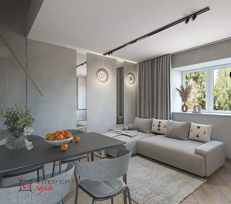 Кухня-студия 20 м² для молодой пары