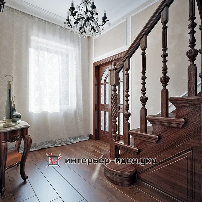 Дизайн холла с классической мебелью в интерьере